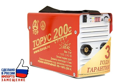 Сварочный инвертор ТОРУС-200С + Комплект сварочных проводов